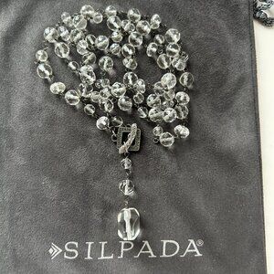 Silpada Sterling Silver and Crystal Lariat Necklace N1503